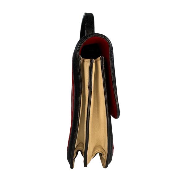 Chanel Tri-Color Quilted Medium Flap Bag Red & Black & White Lambskin Leather CC - Picture 15 of 15